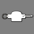 Key Clip W/ Key Ring & 1" X 2 1/2" Oval Key Tag